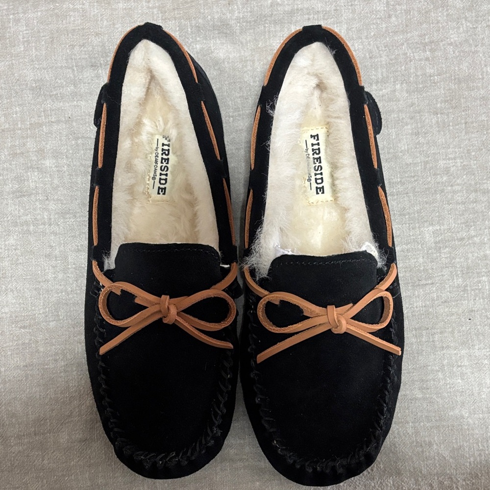 Women's Black and Brown Moccasins